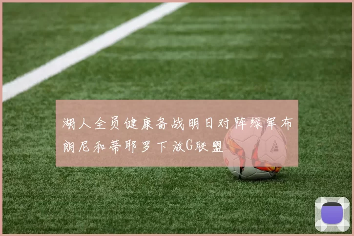湖人全员健康备战明日对阵绿军布朗尼和蒂耶罗下放G联盟